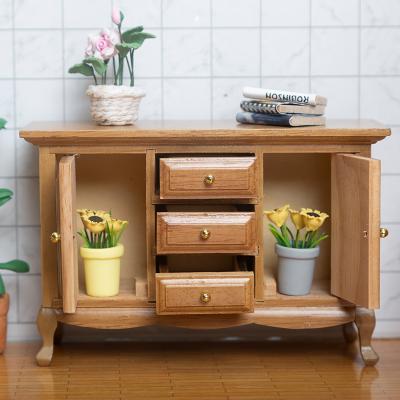 China 1:12 Scale Dollhouse Miniature Furniture Doll Room Accessories Mini Wooden Cupboard Simulation Model Diy Mini Toy Dollhouse Furniture for sale