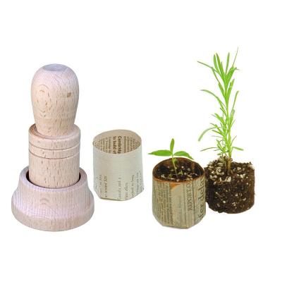 China Mini Toy Small Wooden Newspaper Seedling Pot Maker Kids Handmade Wooden Seedling Pot Maker for Puzzle Education for sale