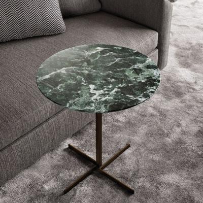 China (Other) Adjustable Round Marble Coffee Table Marble Top With Metal Leg Italian Marble Table for sale