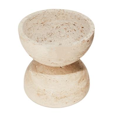 China High Quality Modern Natural Stone Travertine Marble Buddha Ramadan Arabian Incense Holder Travertine Sphere Mubkhar for sale