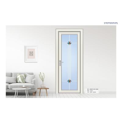 China Sound Insulation Curtain Door Modern Custom Toilet Door Aluminum Alloy Casement Glass Door for sale