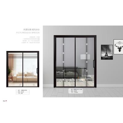 China Sound Insulation Customized Aluminum Alloy Very Shrink Sliding Doors Tempered Glass Doors for sale