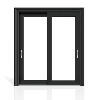 China Modern Aluminum Alloy Ultra Wide Frame Heavy Duty Double Sliding Glass Doors Sand-Grey for sale