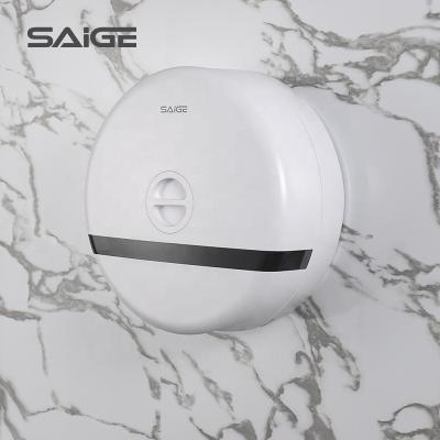 China Saige Bathroom Wall Mounted Plastic Modern Lockable Toilet Paper Dispenser with Shelf for Tissue Paper for sale