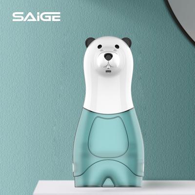 China Foam Rechargeable Automatic Soap Dispenser 350ml USB Animal Bear Foaming Soap Dispenser For Kids for sale