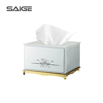 China Modern Custom Logo Rectangle ABS Plastic Paper Tissue Box For Napkin for sale