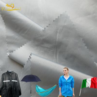 China 210T breathable silicone coated waterproof nylon taffeta fabric with waterproof PU coated for raincoat for sale