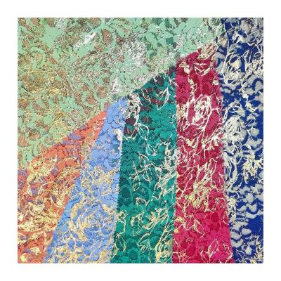 China Breathable Foil Newest Print Solid Floral Lace Fabric For Dress And Dance Women and Kids for sale