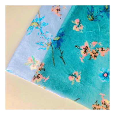 China Metallic 2023 Hot Sale Print Velvet Fabric Flower Digital Print Knit Fabric For Women Dress Clothing And Dance Fabric for sale