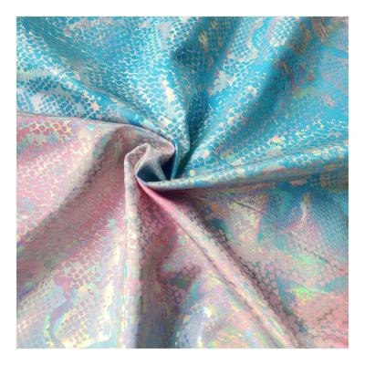 China Metallic Metallic foil Print Spandex Knit Shiny Glitter Fabric Stretch Silver Lurex  Foil Fabric For Costumes for sale