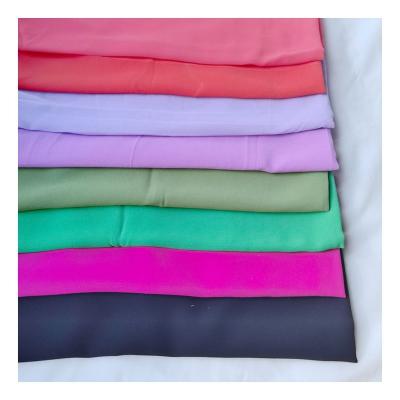 China Stain Resistant Solid Poly Chiffon Woven Fabric For Dressing And Shirt Dance Lining for sale