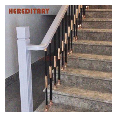 China New Design Luxury Aluminum Black And Gold Modern Staircase Balustrade for sale