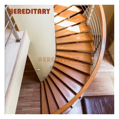 China French easily install latest modern spiral wooden stair cable railing for indoor precast stairs with steel cable railing for sale