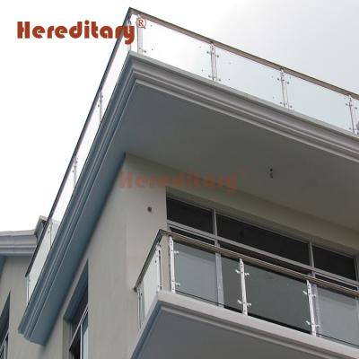 China Hotel Balcony Railing Laser Cut Metal Prefab For Veranda And Porch Wall Stainless Steel Deck Railing Glass Post for sale