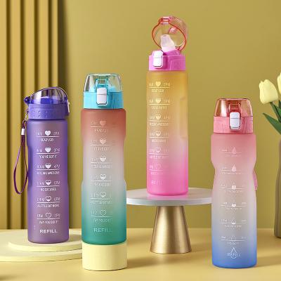 China Sustainable 32oz Plastic Sports Colorful Water Bottle Large Capacity Straining Plastic Gym Water Bottle for sale