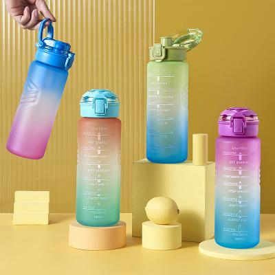 China 1 L Motivational Recyclable Portable Customized Viable Large Capacity Fitness Container Plastic Water Jug Plastic Water Bottle for sale