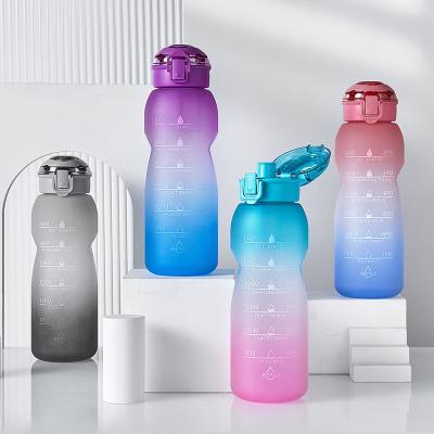 China New Arrival Large Capacity Viable Motivation Plastic 1500ml Water Bottle With Time Marker Leak-proof Tritan BPA Free Water Bottle for sale