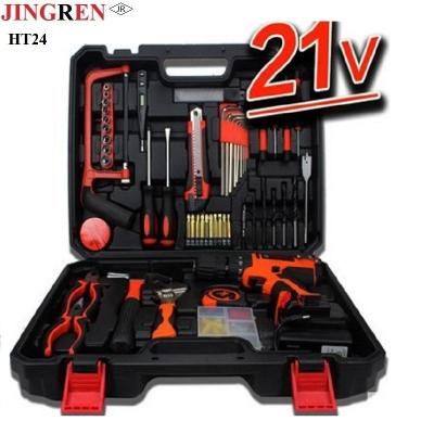 China Portable and Beautiful 21V Lithium Battery Drill Hardware Tool Kits /102pcs Household Tools for sale