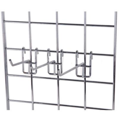 China Supermarket Goods Display Yixiu Factory Supply Directly Bright Chromium Plated Metal Mesh Wire Gridwall Display Hanging Hooks for sale