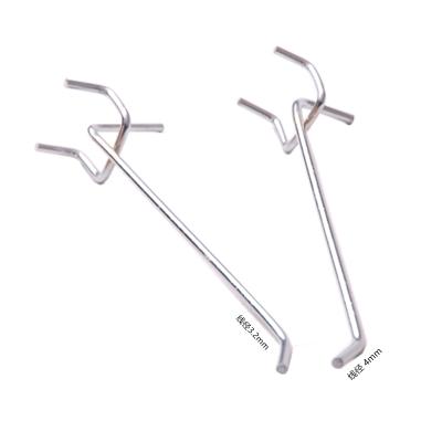 China Single Supermarket/Store YiXiu Wire Supermarket Showing Hooks Jerwery Metal Hooks Pegboard 4mm Hanging Hooks for sale