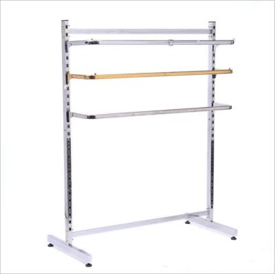 China Show Display I-Hole Hanger Clothing Display Rack Single Double Sided Hanging Stainless Steel Shelf Foot T-Shaped Hanger for sale