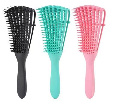 China For Home Use Octopus Massage Hollow Comb Straightening Curly Hair Brush Ladies Octopus Anti-knot Dry and Wet Comb Tangling Hair Brush for sale