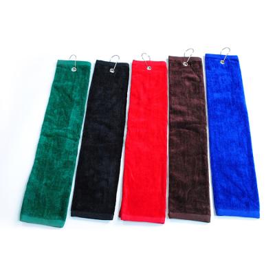 China High Quality Cotton Stock Custom Embroidered Golf Towel 100% Cotton for sale