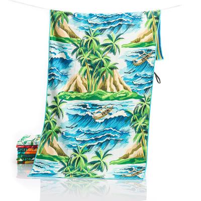 China Viable Custom Microfiber Waffle Weave Printing Couch Beach Towels Wholesale Designer for sale