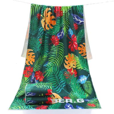 China Wholesale Custom Logo Viable High Quality Microfiber Canvas Beach Towel for sale