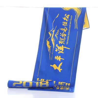 China Viable Custom Double Sides Printing Personalized Gym Logo Towel For Marathon for sale