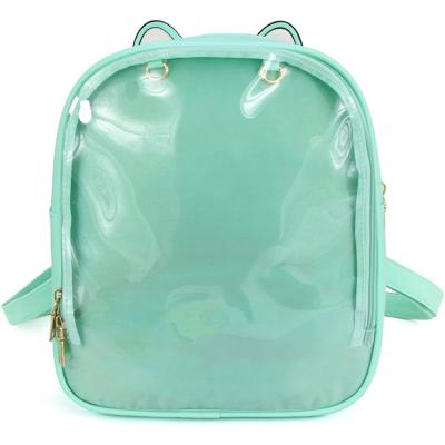 China Cute Vegan Ita Bag Custom Anime Cosplay Ita Backpack With A PVC Leather Clear Window Waterproof for sale