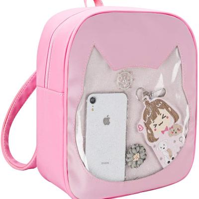 China Cute Ita Bag Pin Display Custom Cat Eco Leather Backpacks For Teenage Girls Waterproof Wholesale for sale