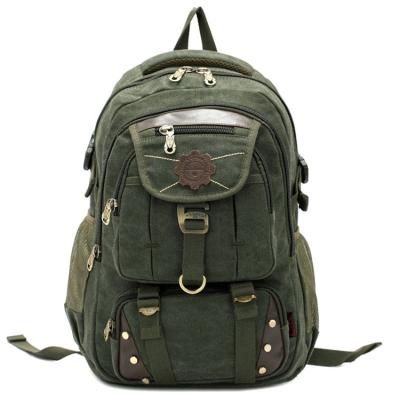 China OEM Canvas Waterproof Men's Backpack Mountaineering Travel Leisure Sports Casual Bags Men Backpack for sale