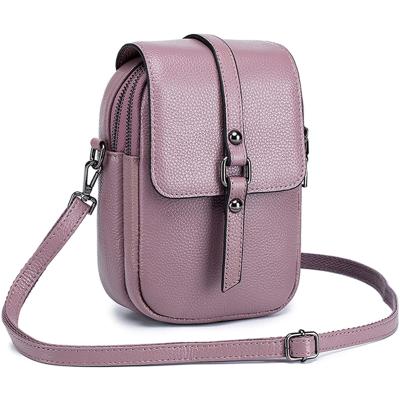 China Fashion Daily Used Custom Leather Small Cross - Pockets Cell Phone Body Bags Multi Wallet Purse Casual Cell Phone Bags For Women for sale