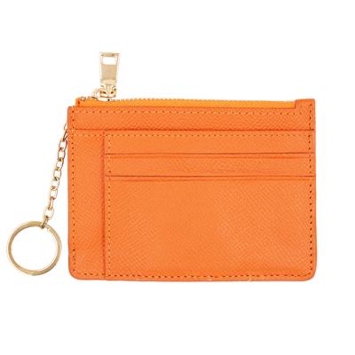 China Fashion Fabrics Leather Key Chain Wallet Card Holder Custom Wallets Leather Woman for sale