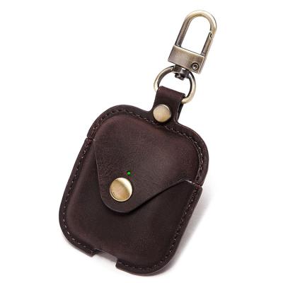 China For AirPods Pro 2021 Hot Sale Wireless Earphone Key Chain For Airpod Crazy Horse Leather Case Compatible With Airpod Pro Charging Case for sale