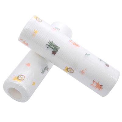 China Sustainable High Quality Household Kitchen Roll Cloth Oil Absorbent Dry And Wet Absorbent Disposable Tableware Cleaning Paper for sale