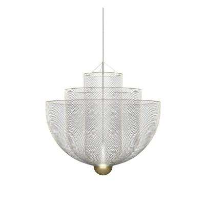 China EUROPEAN Italian Designer Bedroom Lighting Wrought Iron Mesh Style LED Wrought Iron Chandelier for sale