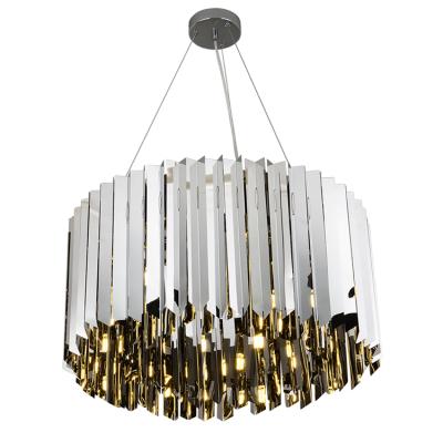 China Contemporary luxury modern villa decoration Round Gold/Chrome finished steel chandelier for lobby living room for sale