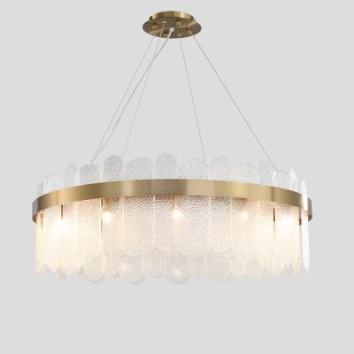 China 2021 New Fashion Minimalist Crystal Gold Chandelier Pendant Lamp Modern Store Home Hotel Decorative Hanging Light for sale