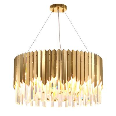 China Villa Hotel Decorative Energy Saving Small Size Kitchen Lighting Modern Gold Metal K9 Crystal Glass Hanging Lamp Chandelier for sale