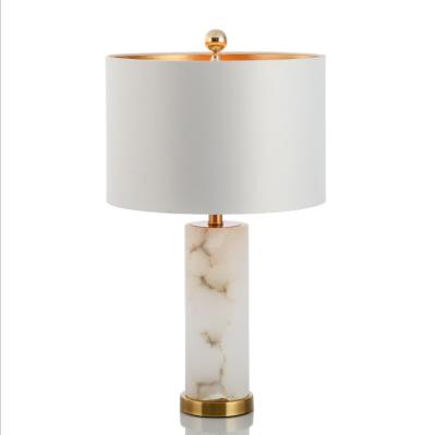 China Modern American luxury minimalist creative marble table lamp with the canvas cover for sale