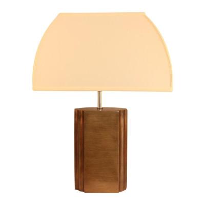 China Vintage Modern American Industrial Resin Style Fabric Lampshade Reading Lamp Base Table Light for sale