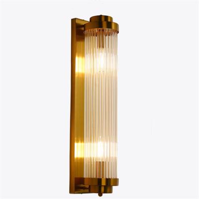 China Crystal Glass Wall Lamp Simple Modern Living Room Bedroom Bedside Corridor Wall Lamp for sale