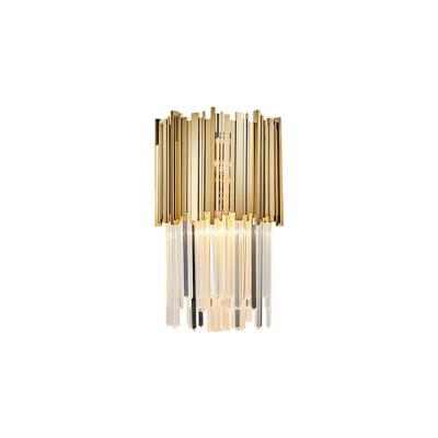 China Modern Post Modern Gold Crystal Sconces Indoor Decoration Luxury Indoor Wall Lamp For Villa Hotel for sale