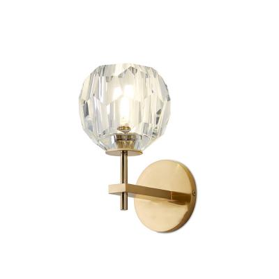 China New Design Crystal Ball Modern Nordic Indoor Decorative Luxury Wall Light Modern Led Hotel Living Room Wall Lamp for sale