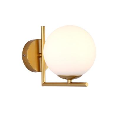 China Modern High Quality Modern Luxury Glass Ball Living Room Minimalist White Bedroom Led Wall Lamp for sale