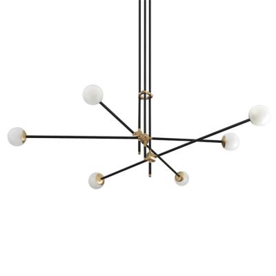 China Lighting Decorative Energy Saving Lighting Nordic Modern Geometric Line Pendant Lamp Creative Minimalist LED Hanging Light Glass Ball Chandelier For Living Room Bedroom for sale