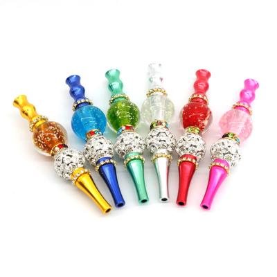 China Arabic Mini Hookah Mouth Smoking Pipes Glass Jewelry Pipes Tips Ally Material Mouthpieces for sale