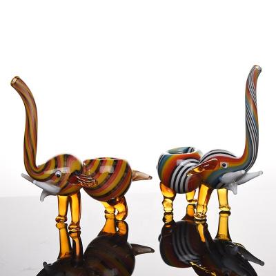 China High Borosilicate Colorful Elephant Hand Pipes Modern Glass Tobacco Smoke Hand-Blown Glass Smoking Pipe for sale